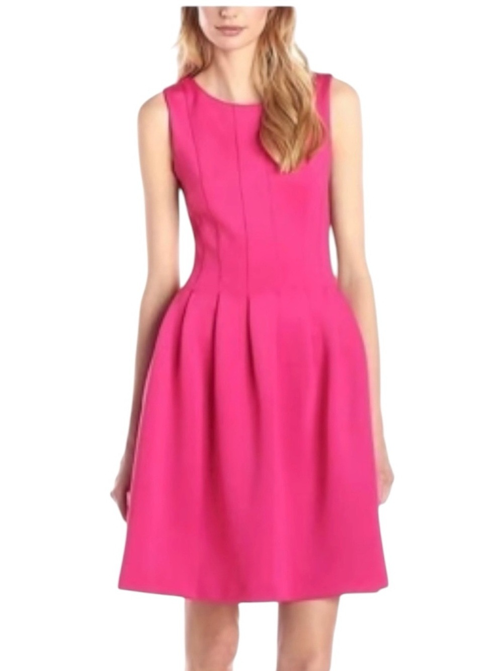 Calvin Klein Bright Pink Pleated A-Line Dress Size 6